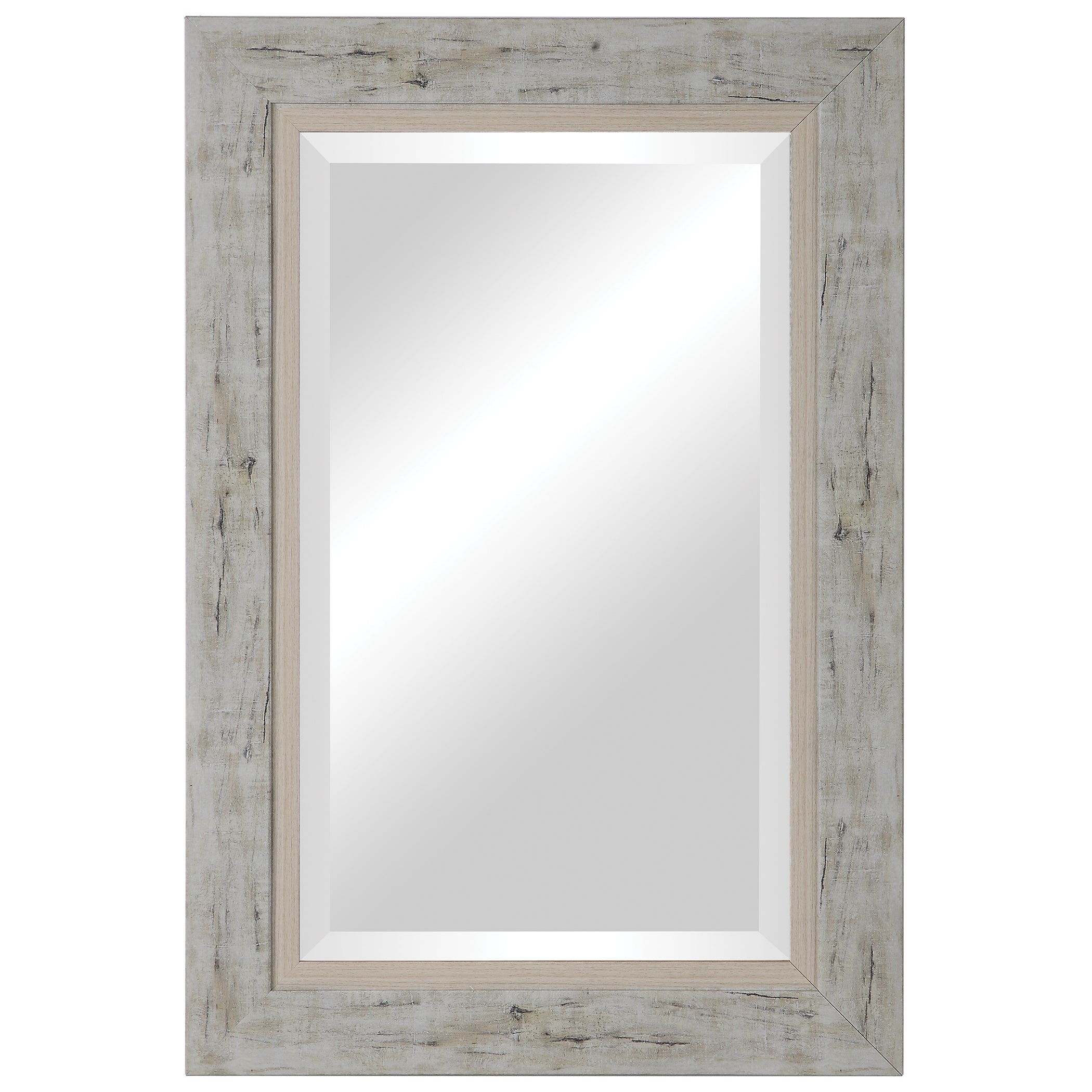 Branbury Rustic Light Wood Mirror | Large-Scale Lodge Style Mirror