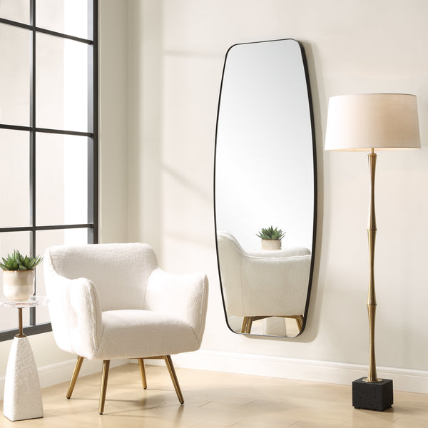 Mirror Caspian Curved Black Dressing Mirror 