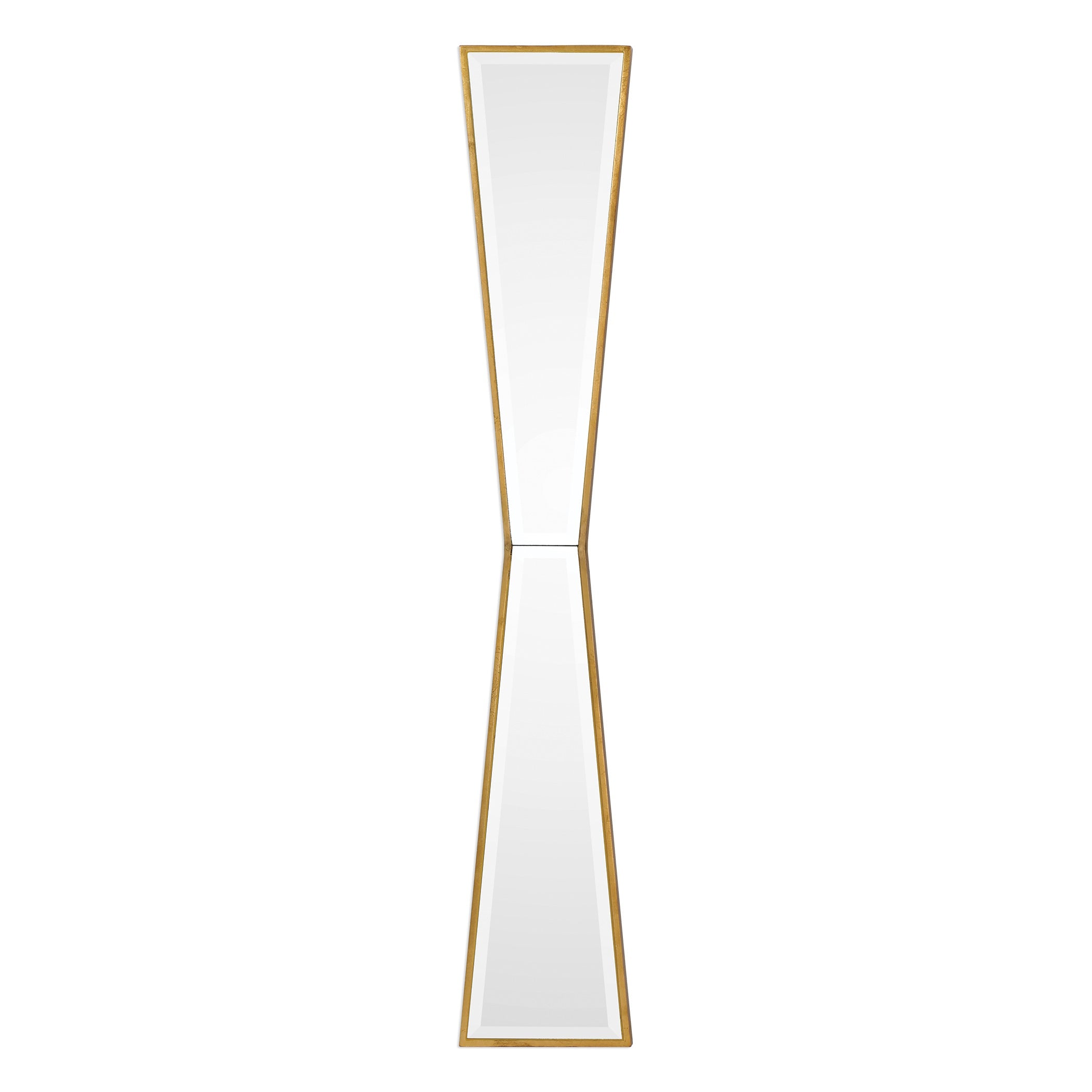 Corbata Gold Mirror: Antiqued Solid Wood Frame Beveled Mirror