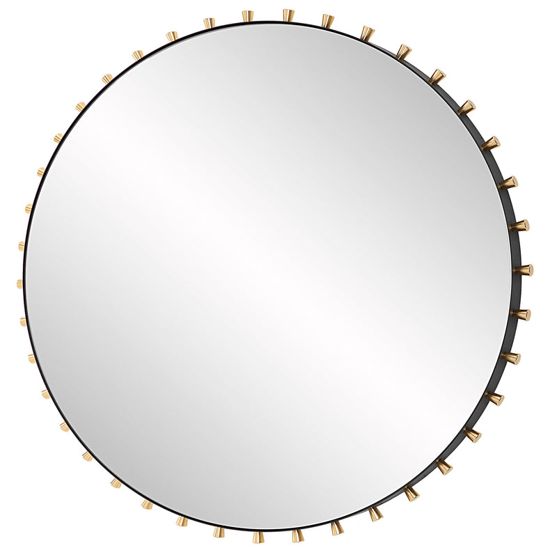 Mirror Cosmopolitan Round Mirror // Black & Gold 