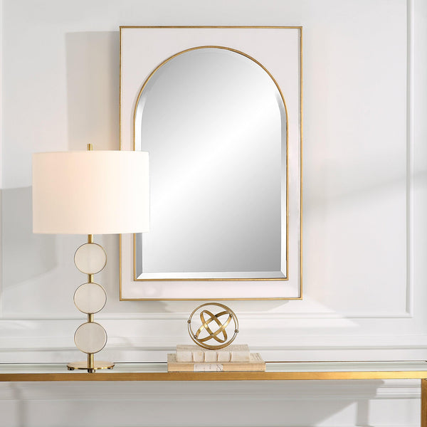 Mirror Crisanta Gloss White Arch Mirror 
