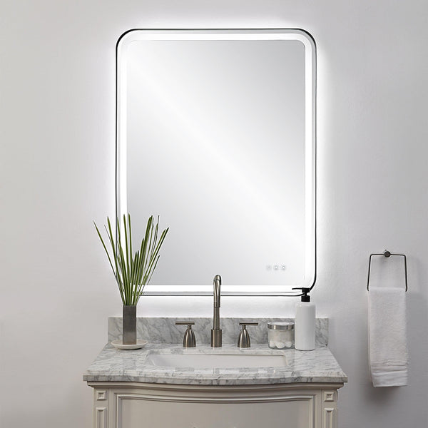 Mirror Crofton Lighted Black Large Mirror 