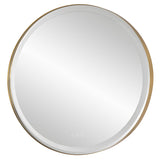 Mirror Crofton Lighted Brass Round Mirror 