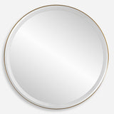 Mirror Crofton Lighted Brass Round Mirror 