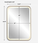 Mirror Crofton Lighted Brass Vanity Mirror 