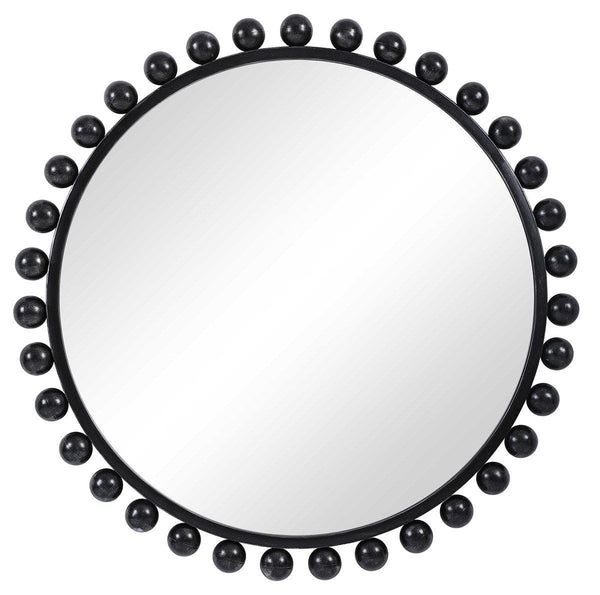 Mirror Cyra Round Bauble Mirror // Black 