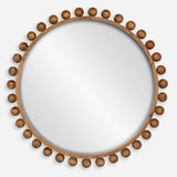 Mirror Cyra Wood Beaded Round Mirror 