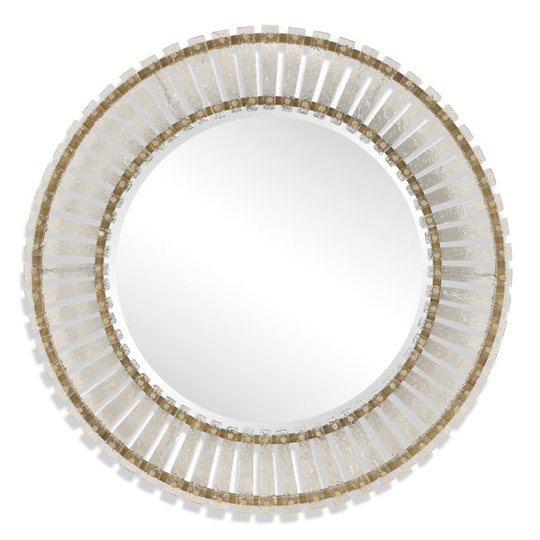 Mirror Denali Textured Glass Round Mirror 