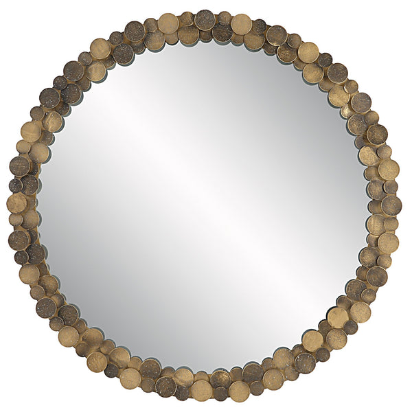 Mirror Dinar Round Aged Gold Mirror 
