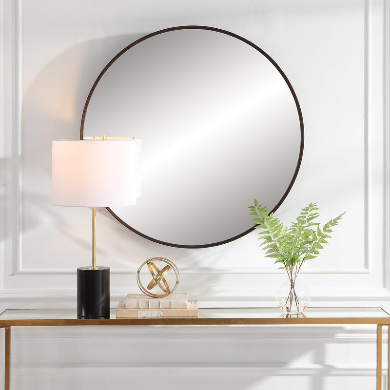 Mirror Eden Mahogany Round Mirror 