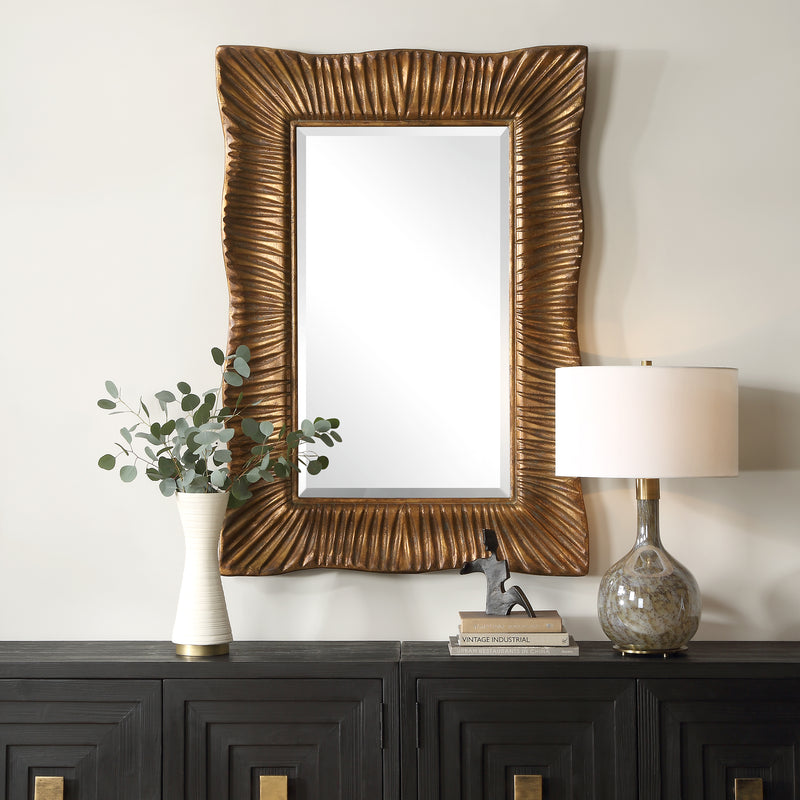 Mirror Emerson Scalloped Antique Gold Mirror 