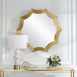 Mirror Flare Brushed Brass Round Mirror 