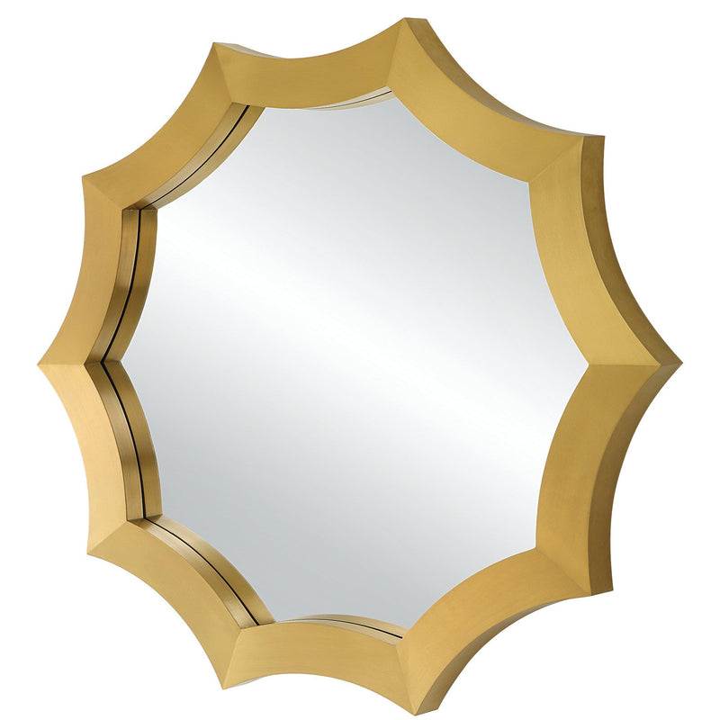 Mirror Flare Brushed Brass Round Mirror 