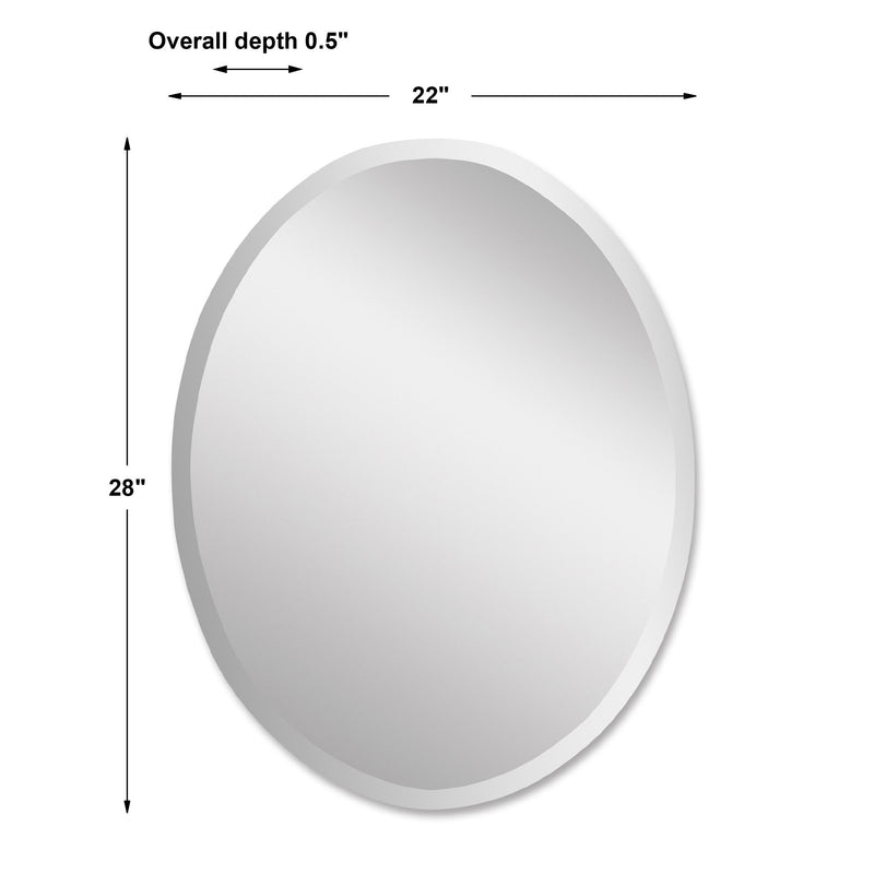 Mirror Frameless Vanity Oval Mirror 