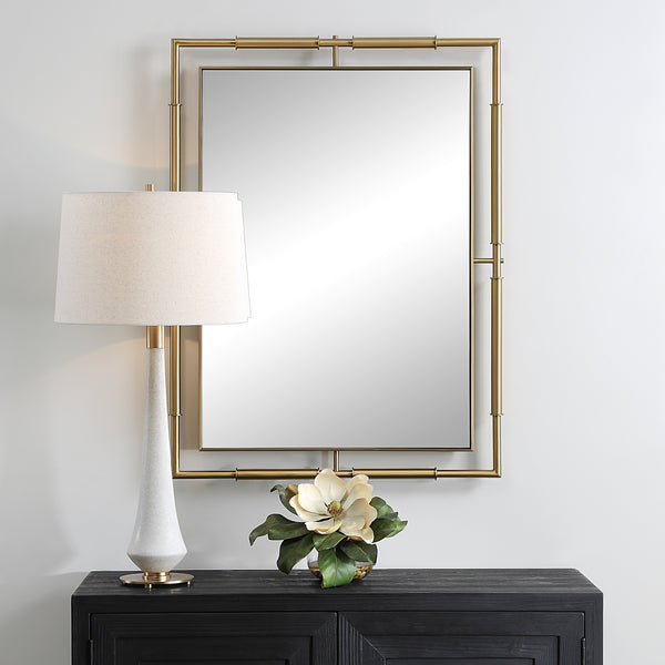 Mirror It's All Connected Rectangle Brass Mirror 