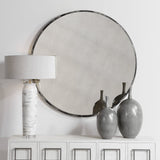 Mirror Junius Antique White Round Mirror 