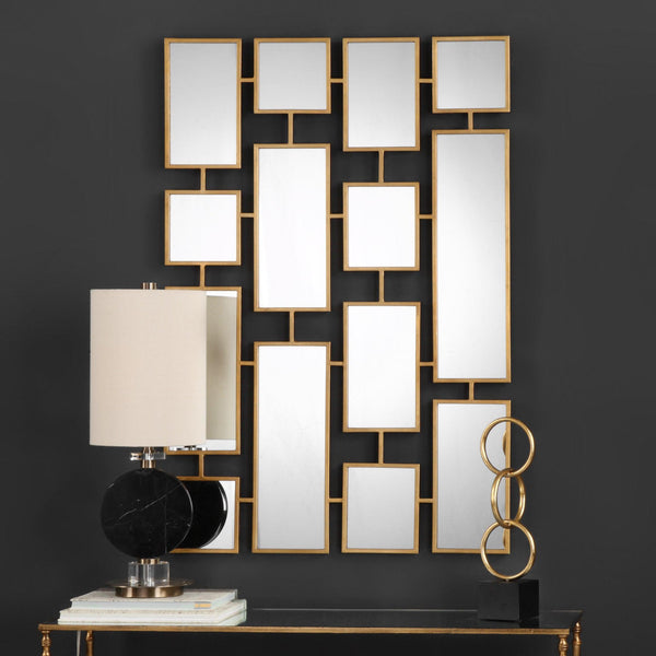 Mirror Kennon Forged Gold Rectangles Mirror 
