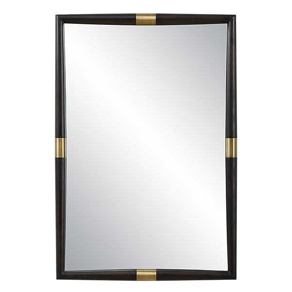 Mirror Larkin Dark Wood & Brass Mirror 
