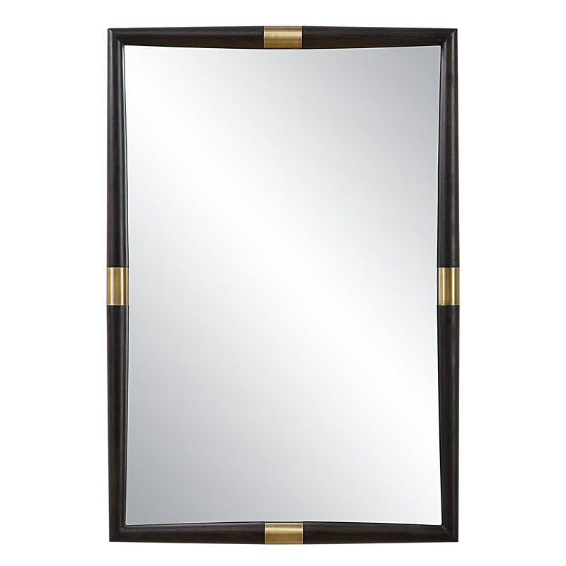 Mirror Larkin Dark Wood & Brass Mirror 