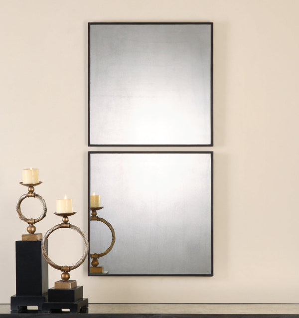 Mirror Matty Antiqued Square Mirrors, S/2 