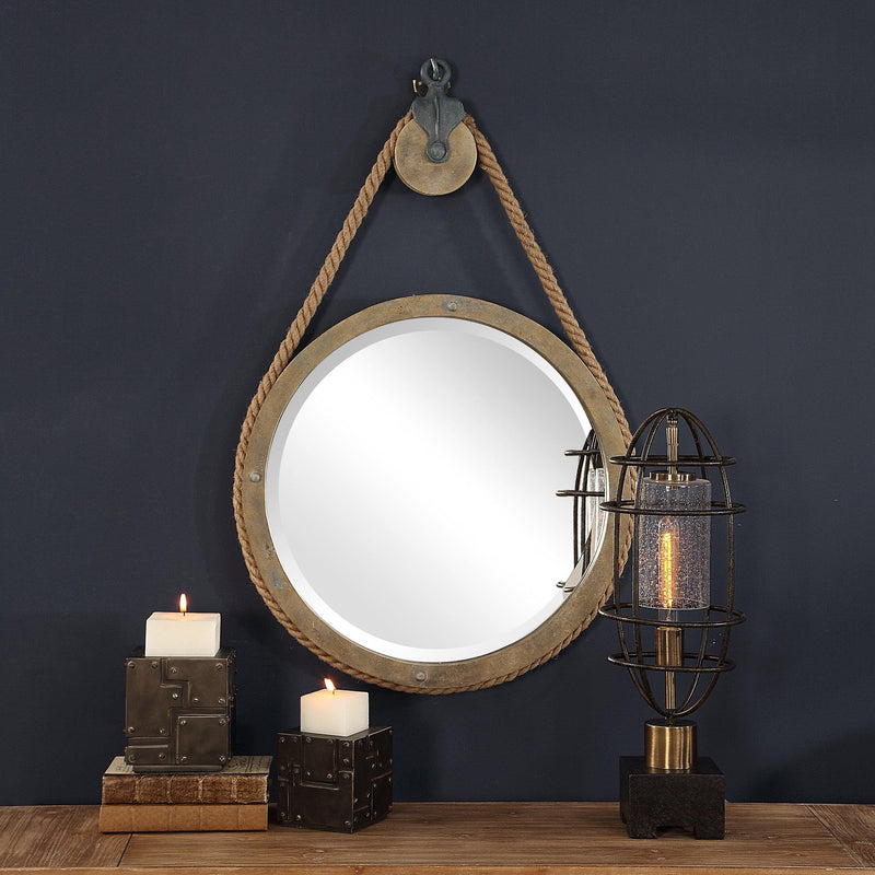 Mirror Melton Round Pulley Mirror 