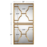 Mirror Misa Gold Square Mirrors S/2 