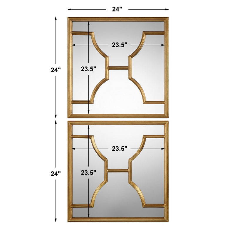 Mirror Misa Gold Square Mirrors S/2 