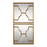 Mirror Misa Gold Square Mirrors S/2 