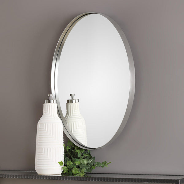 Mirror Pursley Brushed Nickel Oval Mirror 