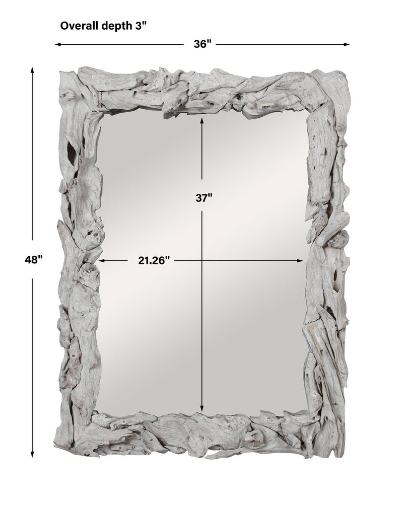 Rustic Whitewashed Mirror Rustic Whitewash Teak Mirror | Natural Wood | Handcrafted