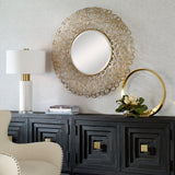 Mirror Swirl Round Gold Mirror 