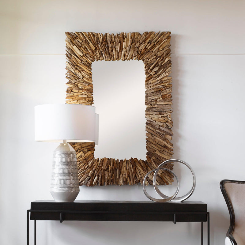 Mirror Teak Branch Rectangular Mirror 