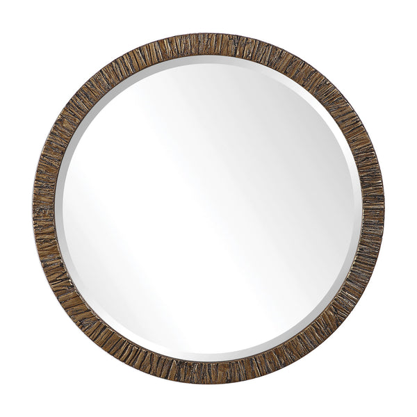 Mirror Wayde Gold Bark Round Mirror 