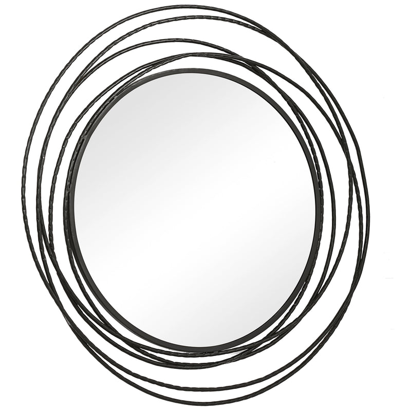Mirror Whirlwind Black Round Mirror 