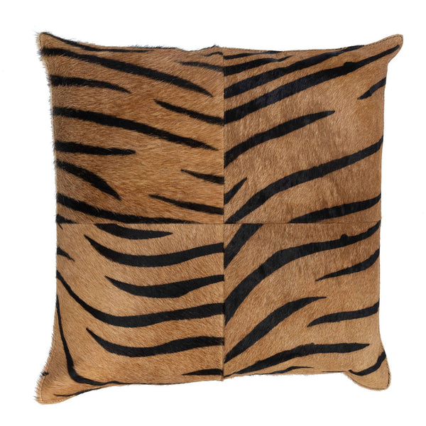  Animal Print Cowhide Pillow // Camel & Black 