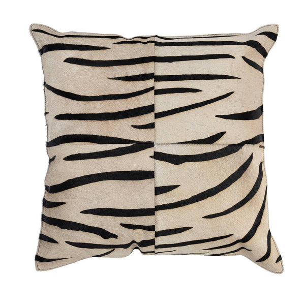  Animal Print Cowhide Pillow // White & Black 