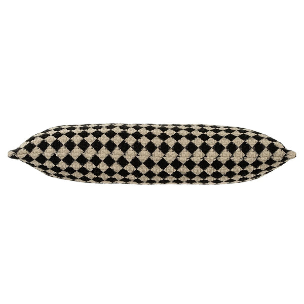 Pillow Covers Check Weave Pillow Black // 14" x 31" 