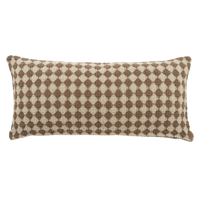  Check Weave Pillow Brown // 14" x 31" 