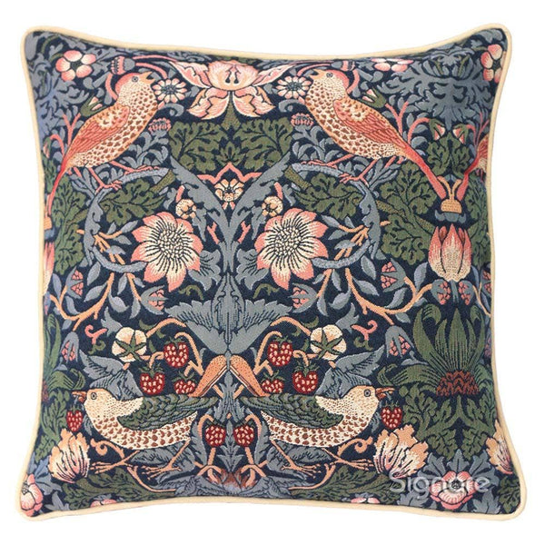 Pillow Covers William Morris Strawberry Thief Blue - Panelled Cushion Cover 45cm*45cm Cushion cover only 