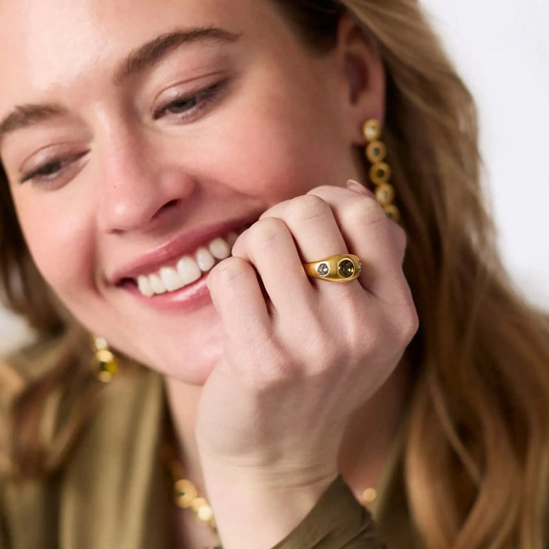 Lifestyle Rainbow Signet Ring // Shades of Jade 