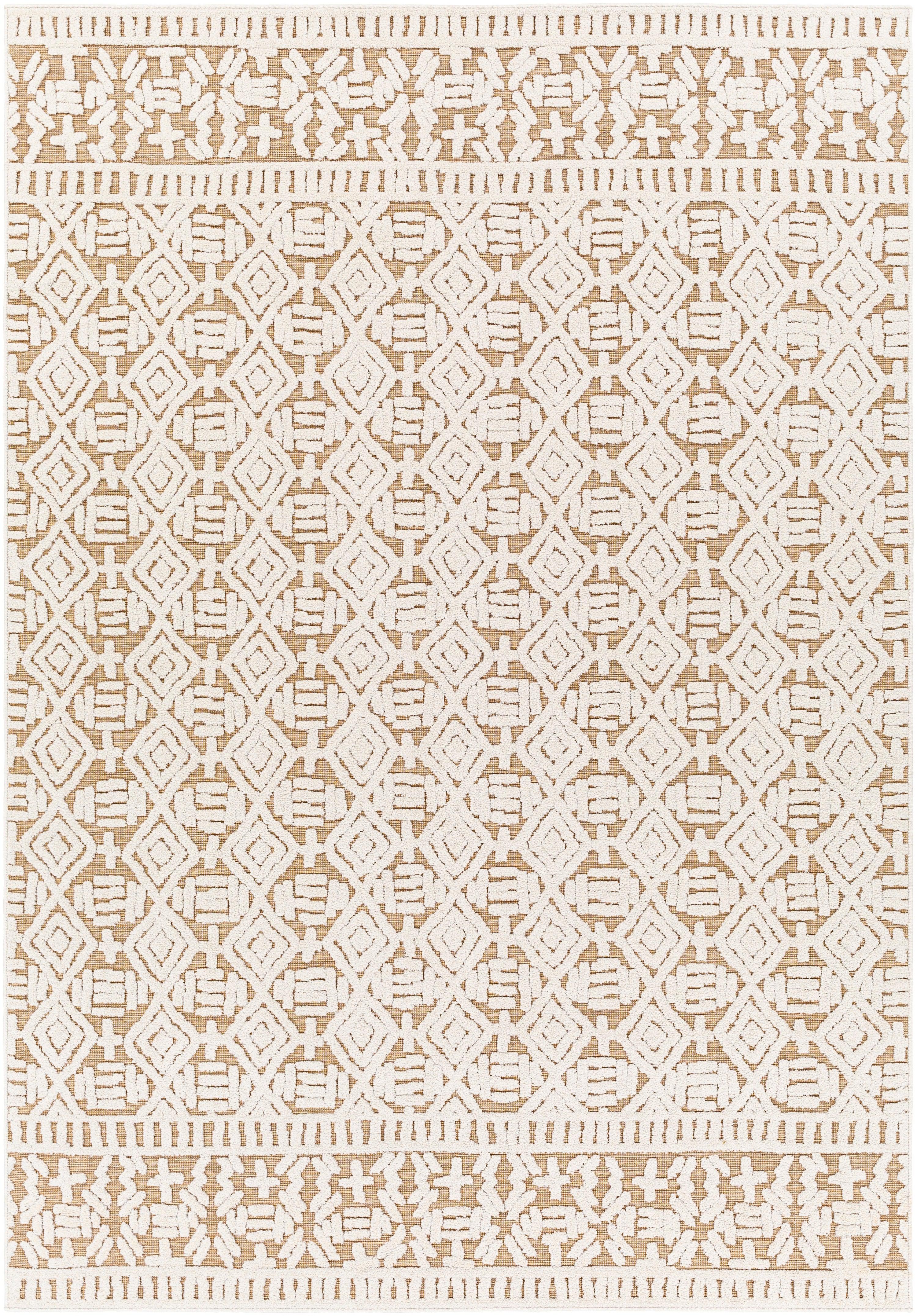 Area Rugs - Greenwhich Off-White Indoor/Outdoor Rug - 6'7