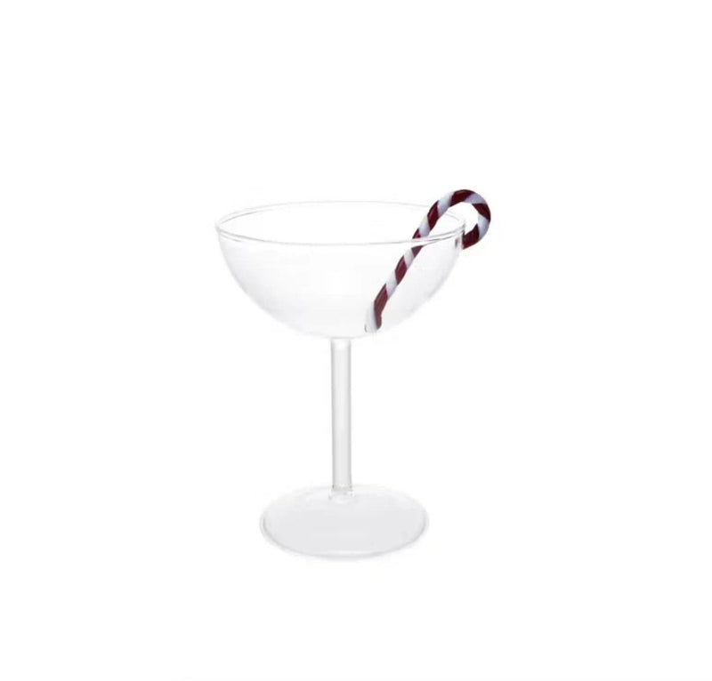 Holiday Bar & Drinkware Candy Cane Coupe Glass 