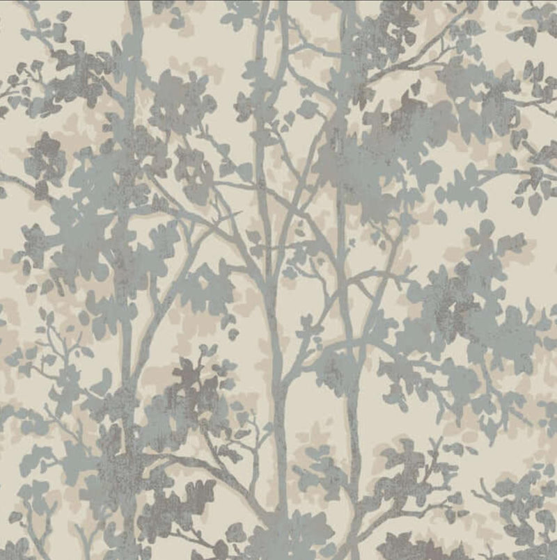 Wallpaper Shimmering Foliage // Cream/Silver 