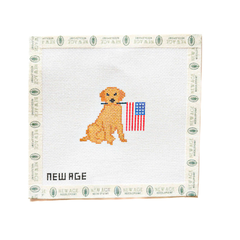 Patriotic Golden Retriever Canvas