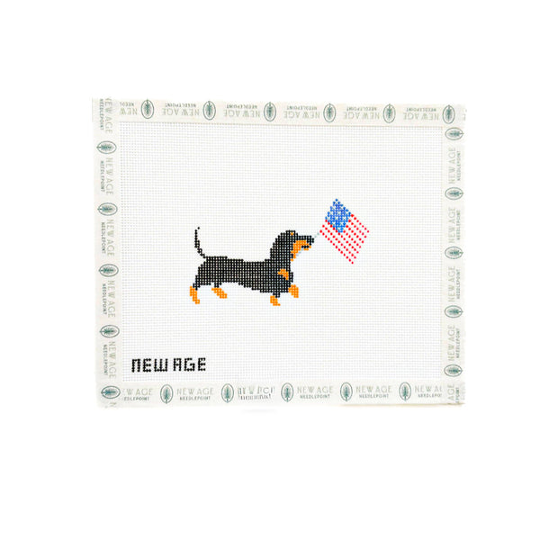 Patriotic Dachshund Needlepoint Canvas