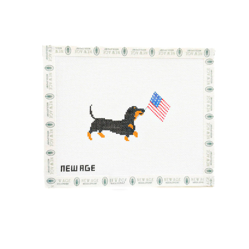 Patriotic Dachshund Needlepoint Canvas