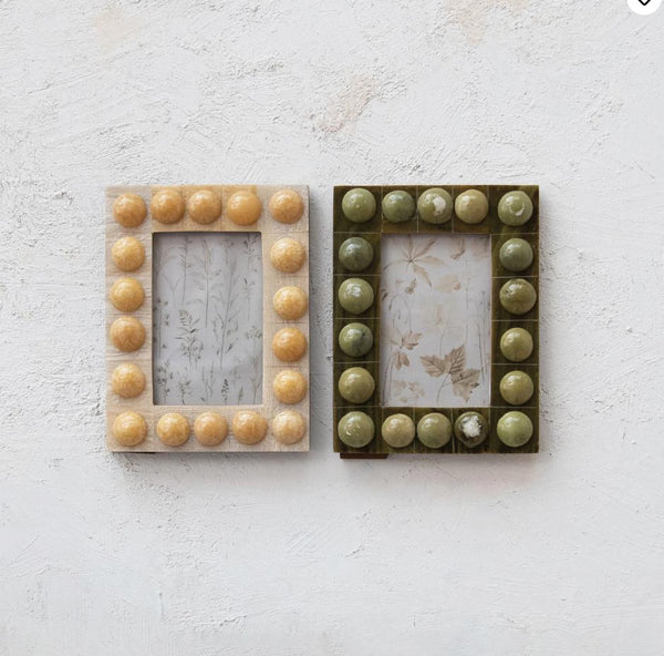  Handmade Green Marbled Resin Bobbin Photo Frame // 4x6 