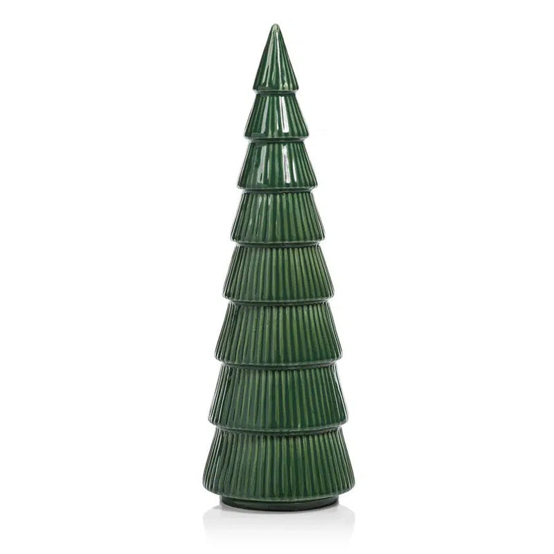 Seasonal & Holiday Decorations Ceramic Holiday Tree // Glazed Winter Green 12" 