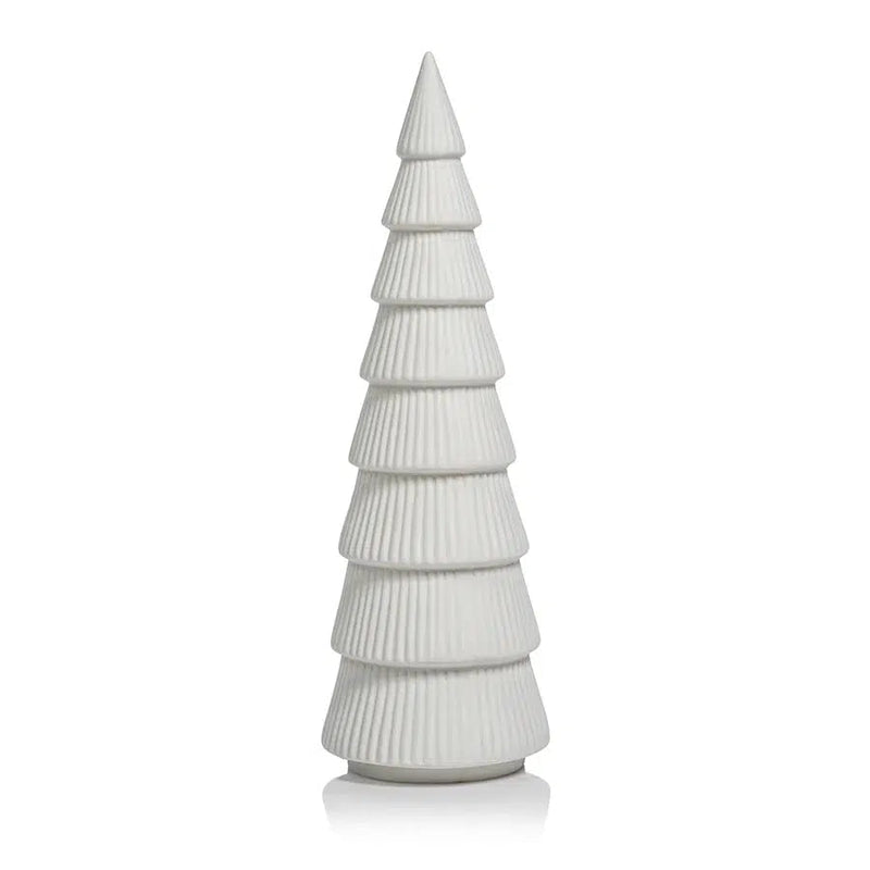 Seasonal & Holiday Decorations Ceramic Holiday Tree // White 12" 