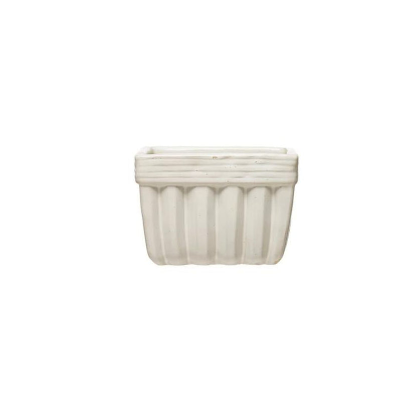Serving Stoneware Glazed Fruit Container // 2 Styles Square 